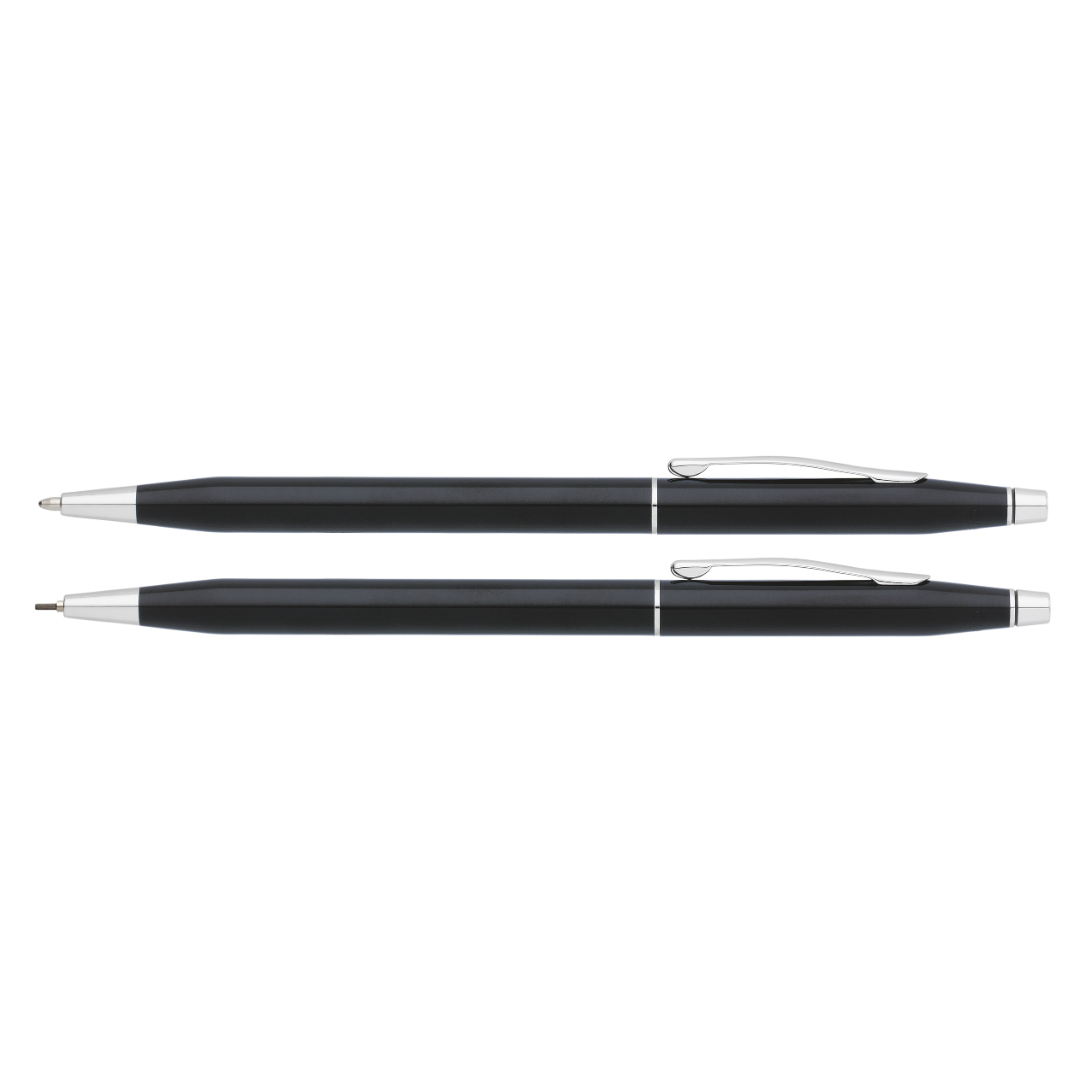 Cross Classic Century® Black Lacquer with Polished Chrome Appointments Ballpoint Pen and 0.7mm Pencil Set