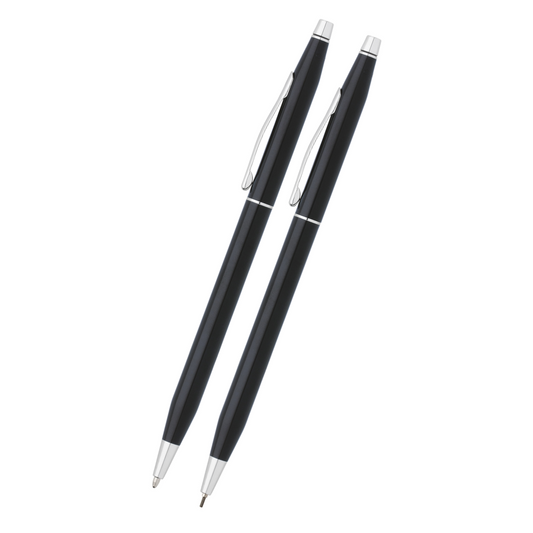 Cross Classic Century® Black Lacquer with Polished Chrome Appointments Ballpoint Pen and 0.7mm Pencil Set