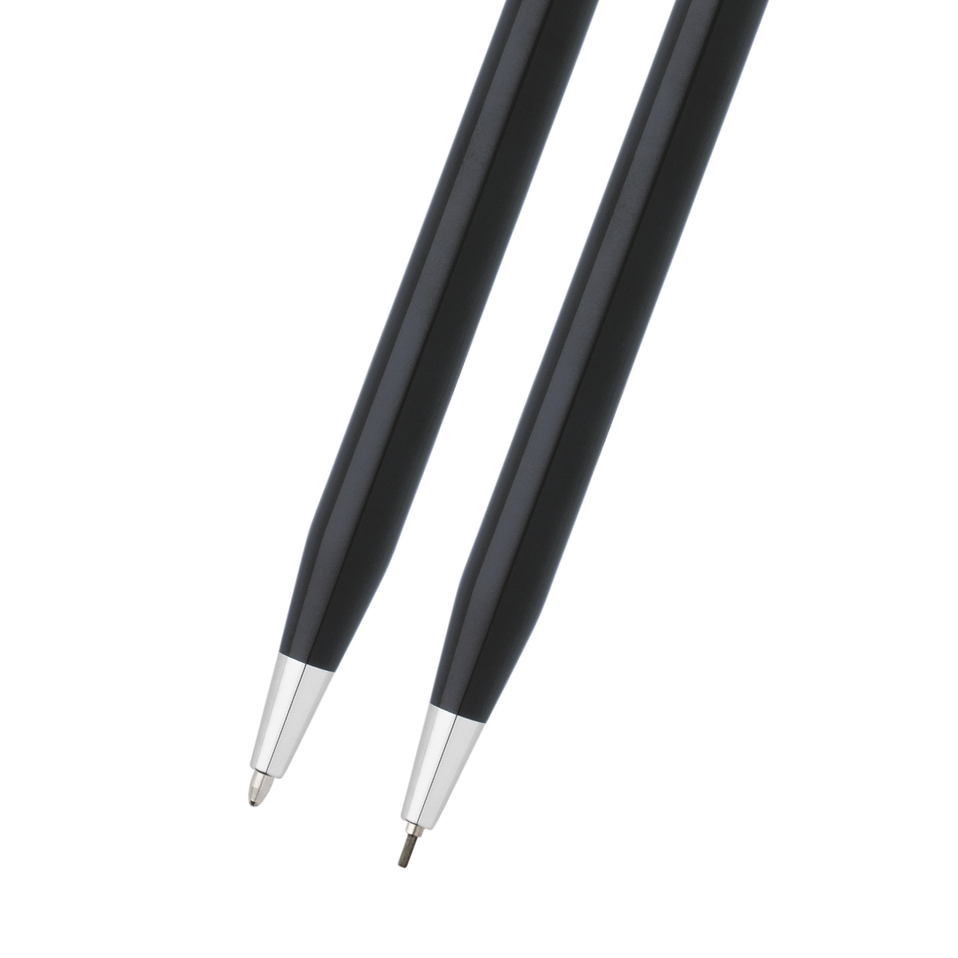 Cross Classic Century® Black Lacquer with Polished Chrome Appointments Ballpoint Pen and 0.7mm Pencil Set