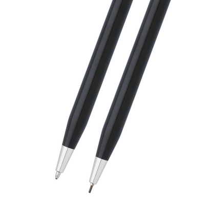 Cross Classic Century® Black Lacquer with Polished Chrome Appointments Ballpoint Pen and 0.7mm Pencil Set