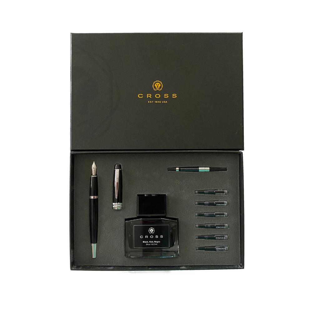 Cross Bailey Black Lacquer Gift Set Item# AT0456-7MS/5