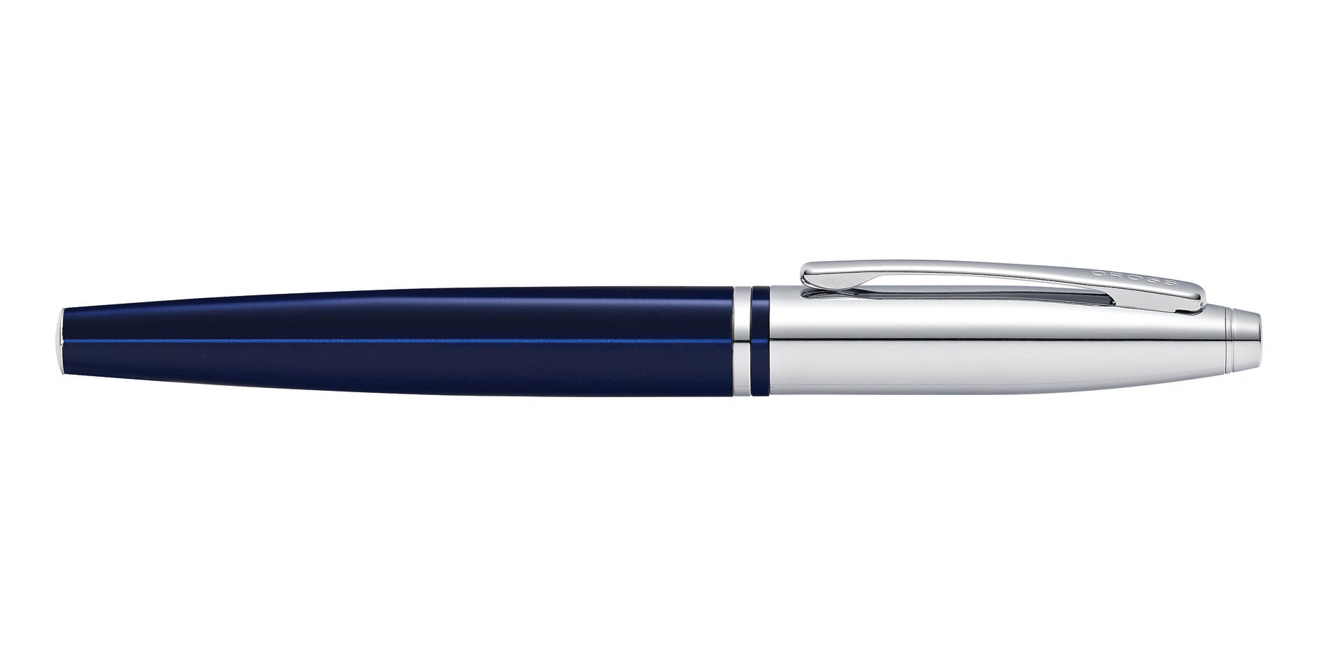 Calais Chrome & Blue Lacquer Rollerball Pen