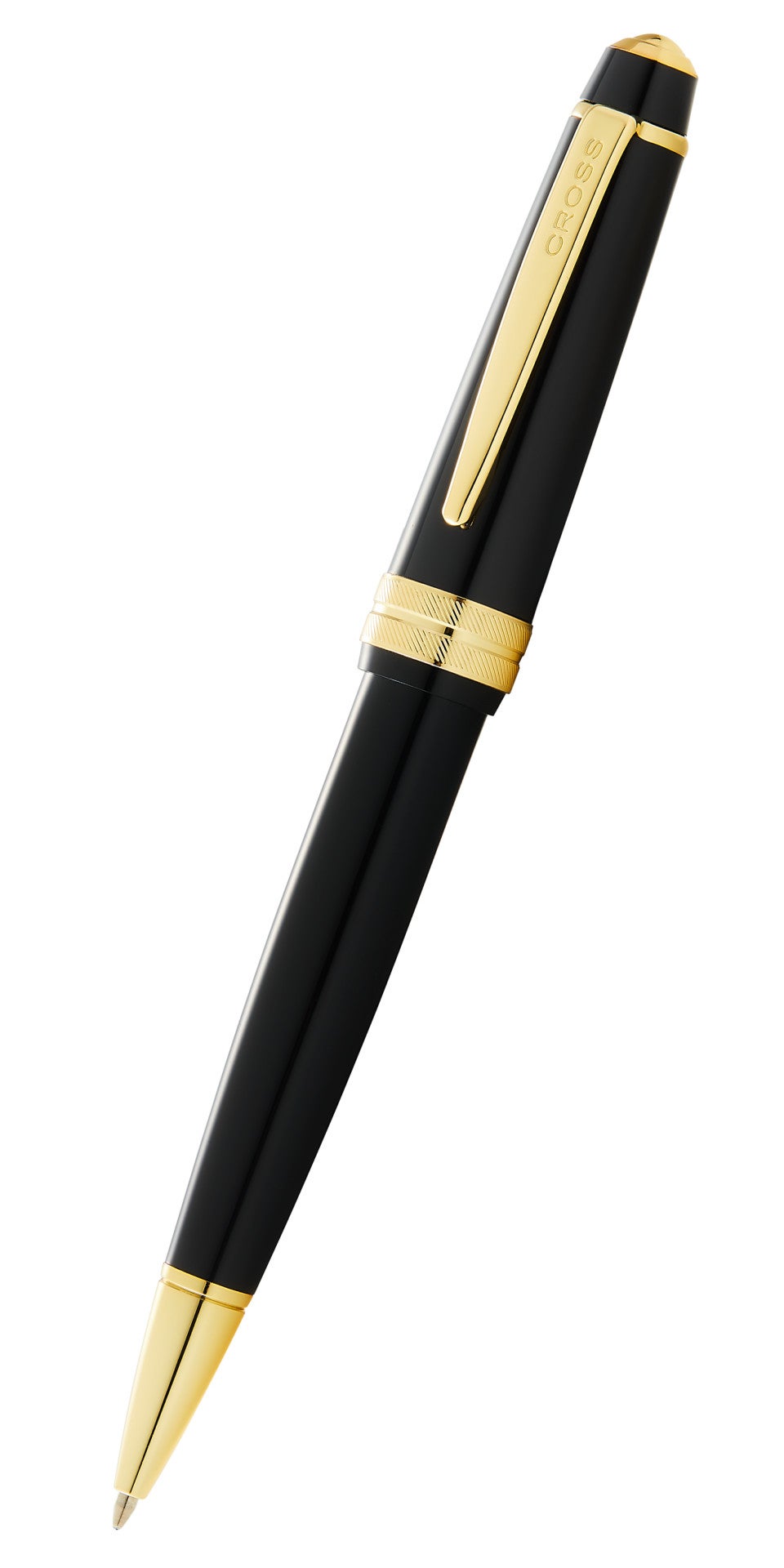 Bailey Light Polished Black Resin And Gold Tone Ballpoint Pen A T bailey-light-polished-black-resin-and-gold-tone-ballpoint-pen-a-t