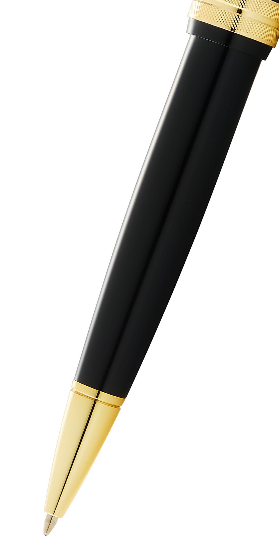 Bailey Light Polished Black Resin and Gold Tone Ballpoint Pen