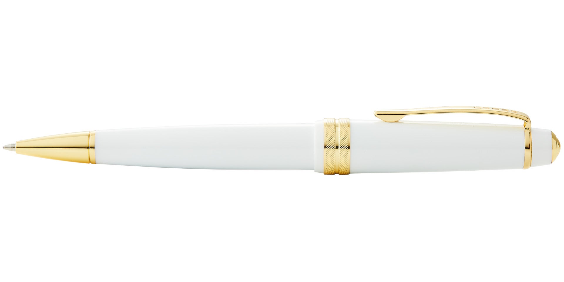 Bailey Light Polished White Resin and Gold Tone Ballpoint Pen