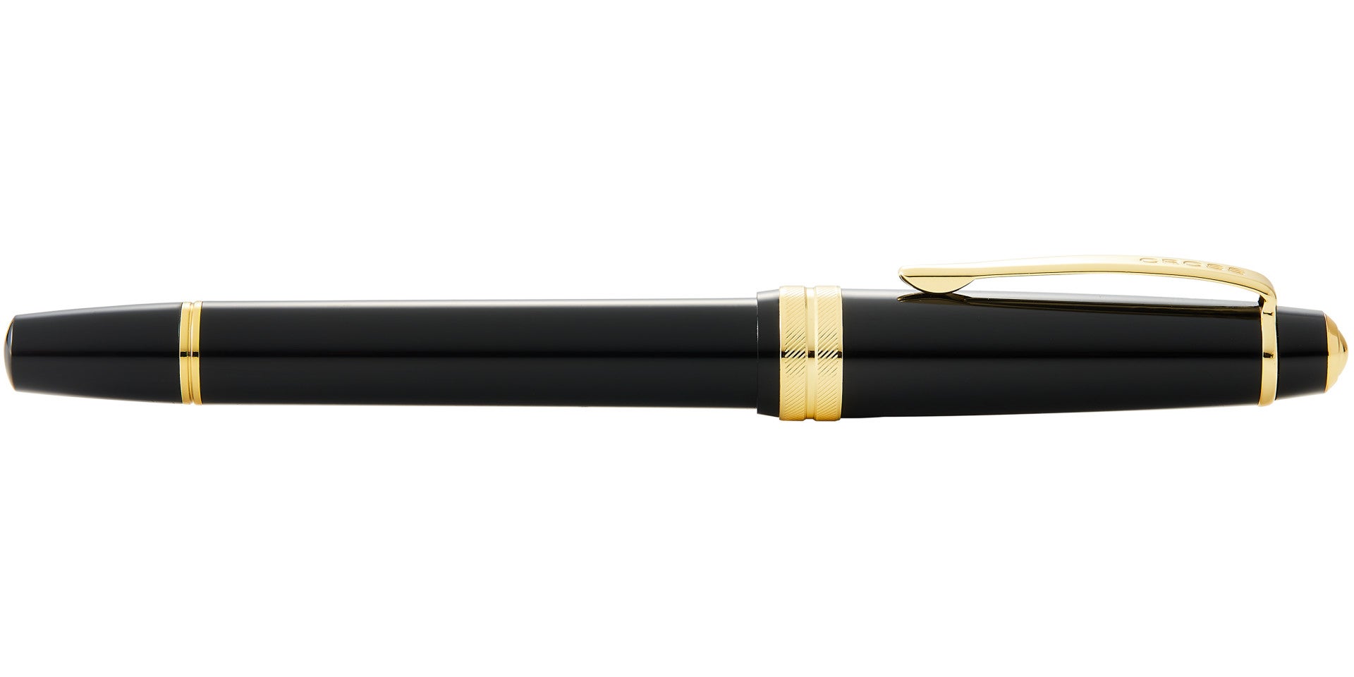 Bailey Light Polished Black Resin and Gold Tone Rollerball Pen