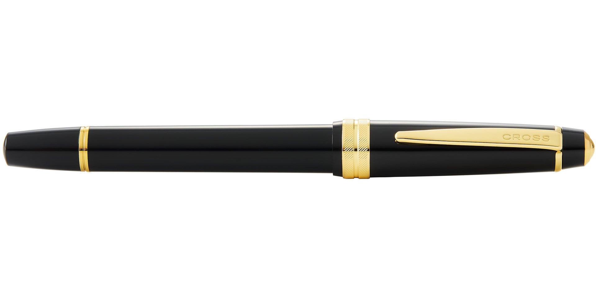 Bailey Light Polished Black Resin and Gold Tone Rollerball Pen