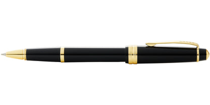 Bailey Light Polished Black Resin and Gold Tone Rollerball Pen