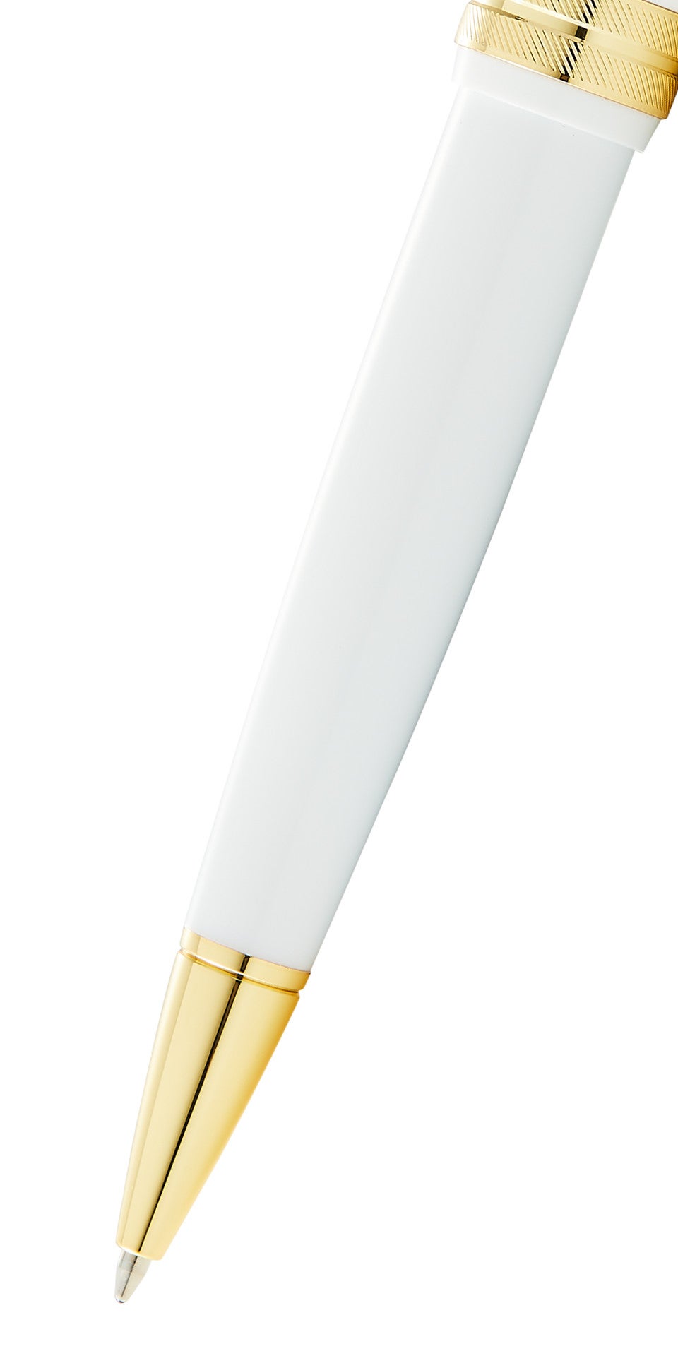 Bailey Light Polished White Resin and Gold Tone Ballpoint Pen